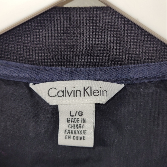 Mens Large Calvin Klein striped grey tone polo cotton - Picture 4 of 7